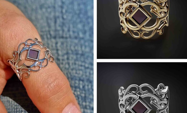 Bible with Rings Featuring Embedded New Testament Inside from Nano Jewelry